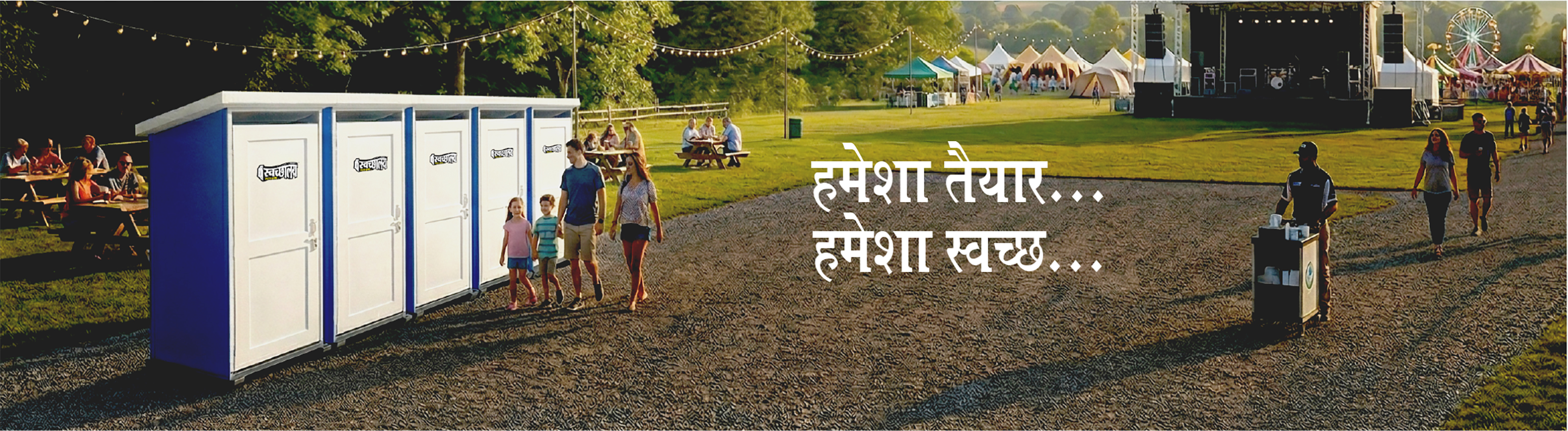 About Swachhalaya banner with Hindi text हमेशा तैयार and हमेशा स्वच्छ.