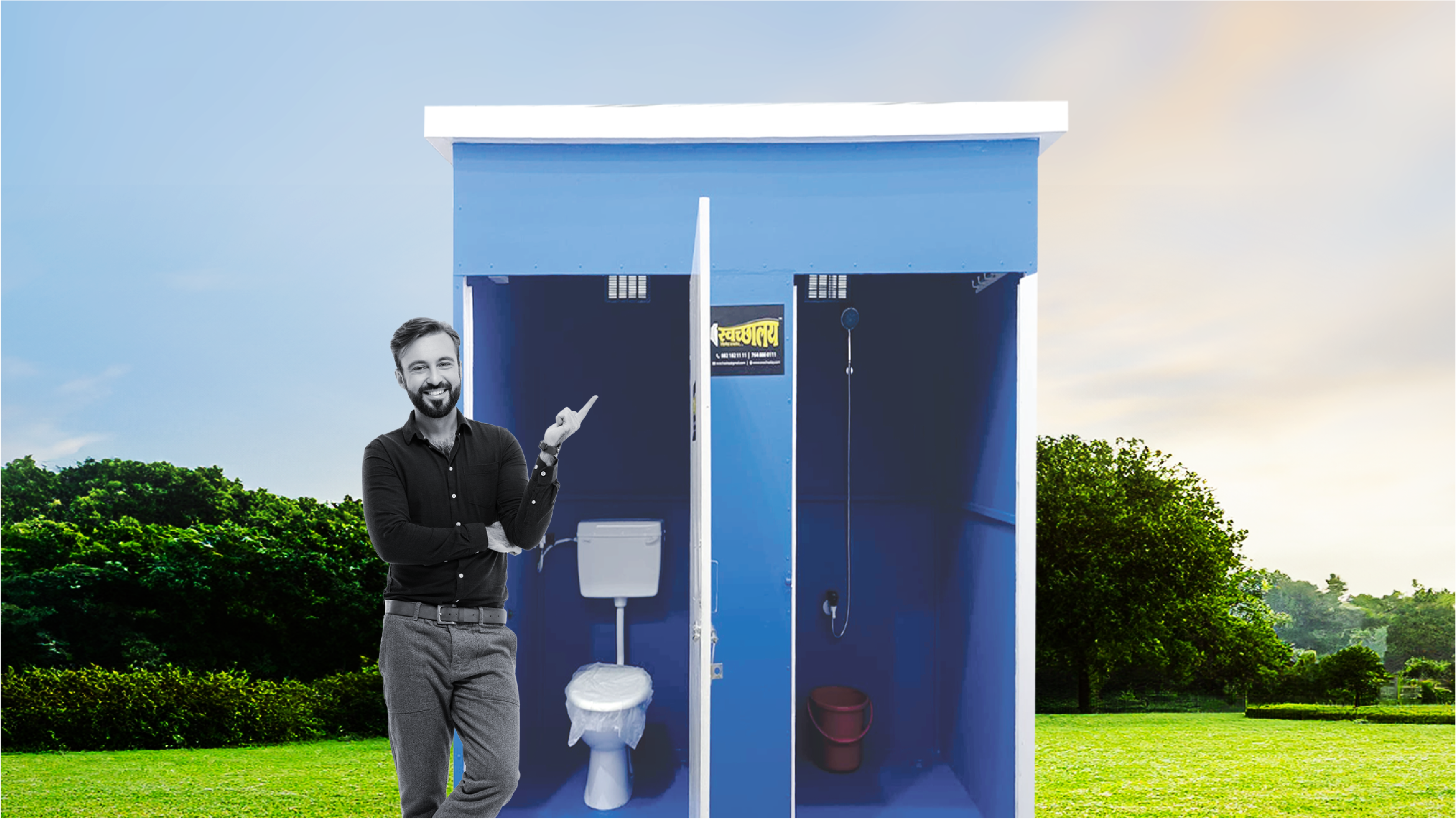 Man with door